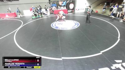 65 lbs Round 1 - Bella Llamas, California vs Madeline Merideth, Somar Wrestling Club