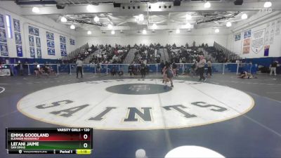 120 lbs Semifinal - Lei`ani Jaime, San Dimas vs Emma Goodland, Eleanor Roosevelt