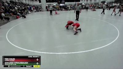 90 lbs Cons. Round 2 - Timi Coles, Combat School vs Kayleigh Strausbaugh, Spartan Mat Club