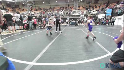 37-40 lbs Semifinal - Wenston Quillin, Chickasha Youth Wrestling vs Amos Boyd, Harrah Little League Wrestling