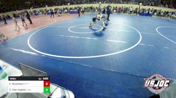 90 lbs Consi Of 8 #2 - Ethan Branham, Standfast vs Zebulon Harrington, Choctaw Ironman Youth Wrestling