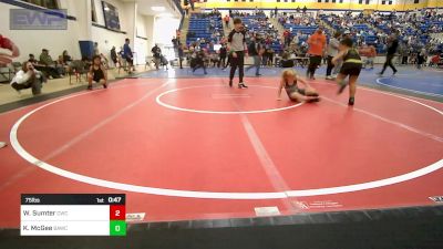 75 lbs Rr Rnd 2 - Wesley Sumter, Claremore Wrestling Club vs Koa McGee, Broken Arrow Wrestling Club