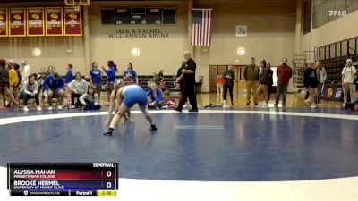 123 lbs Semifinal - Alyssa Mahan, Presbyterian College vs Brooke Hermel, University Of Mount Olive