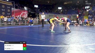 145 lbs Semifinal - Ava Hrinda, West Mifflin vs Piper Jones, Chambersburg