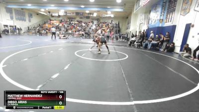 106 lbs Quarterfinal - Diego Arias, La Mirada vs Matthew Hernandez, Central East