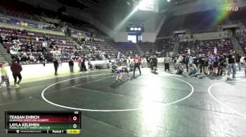 53-55 lbs Round 3 - Layla Kelemen, Pueblo County Wrestling Club vs Teagan Ehrich, Gladiator Wrestling Academy