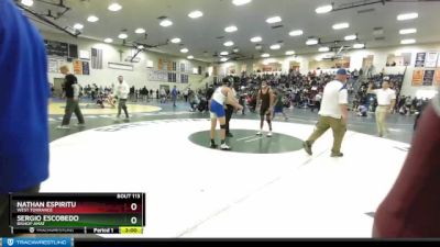 120 lbs Champ. Round 2 - Sergio Escobedo, Bishop Amat vs Nathan Espiritu, West Torrance