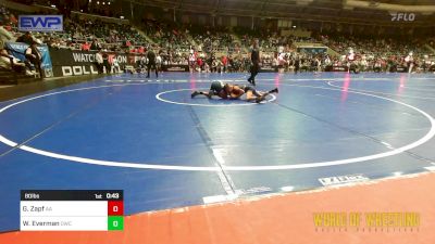 80 lbs Consi Of 16 #1 - Gionni Zapf, Alber Athletics vs Weston Everman, Outlaw Wrestling Club