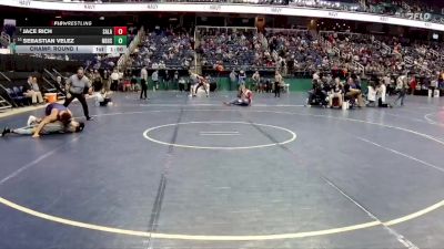 3A 157 lbs Champ. Round 1 - Jace Rich, Southern Alamance vs Sebastian Velez, North Brunswick High School