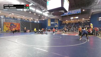 190 lbs Quarterfinal - Kailey Evans, Lehighton Area vs Kamil Johnson, The St James Academy