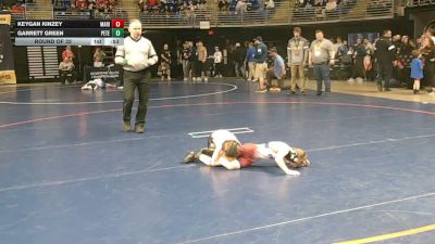 45 lbs Round Of 32 - Keygan Kinzey, Marion Center vs Garrett Green, Peters Township