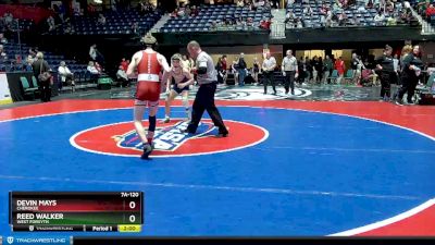 7A-120 lbs Champ. Round 1 - Reed Walker, West Forsyth vs Devin Mays, Cherokee