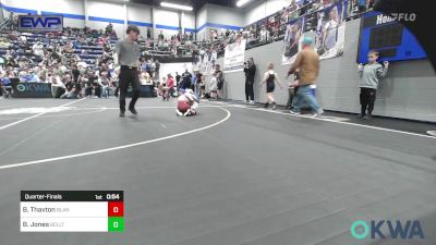 49 lbs Quarterfinal - Baker Thaxton, Blanchard Youth Wrestling Club vs Barrett Jones, Bridge Creek Youth Wrestling