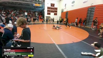 91 lbs Quarterfinal - Jason Unruh, Rocky Mountain Middle School vs Eli Asay, Cody Middle School