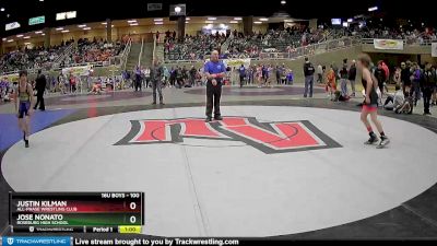 100 lbs Cons. Round 2 - Justin Kilman, All-Phase Wrestling Club vs Jose Nonato, Roseburg High School