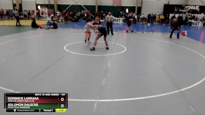 157 lbs Quarterfinal - Solomon Dalecke, Pikes Peak Warriors vs Dominick Larraga, Shelton Wrestling Club