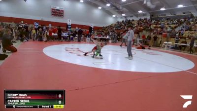 53-57 lbs Round 1 - Brody Haas, Eaton Wrestling Club vs Carter Segul, Junior Bulldogs