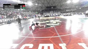 Girls 1B/2B/1A 105 Champ. Round 2 - Simran Mander, Meridian (Girls) vs Dana Yorgesen, Royal (Girls)