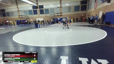 170lbs Champ. Round 2 - Madison Cooper, Enumclaw (Girls) vs Leticia Martinez, Hillsboro (Girls)