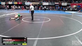 140 lbs Quarterfinal - Anthony Smith, Seward High School vs Radson Paul, Mt. Edgecumbe High School