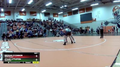 165 lbs Cons. Round 1 - Ethan Littleton, Northmor vs Brogan O`Connor, Indian Valley