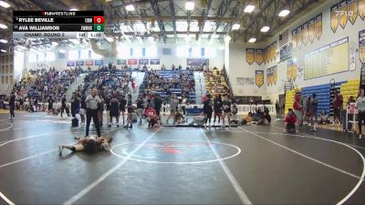 100 lbs Champ. Round 2 - Rylee Beville, Cocoa Beach WC vs Ava Williamson, James W Mitchell High School