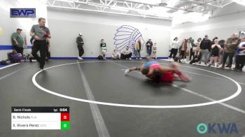 110 lbs Semifinal - Bryar Nichols, Plainview Youth Wrestling Club vs Xamena Rivera Perez, Lone Grove Takedown Club