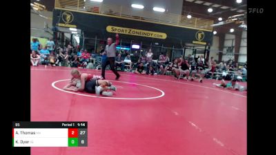 95 lbs Finals (8 Team) - Kyra Dyer, Indiana INFERNO GOLD vs Alexa Thomas, Midwest Assasins