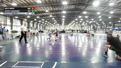 90 lbs Rr Rnd 1 - Billy Smith, All American Wrestling Club Blue - EL vs Wyatt Hassinger, 4M Power - EL