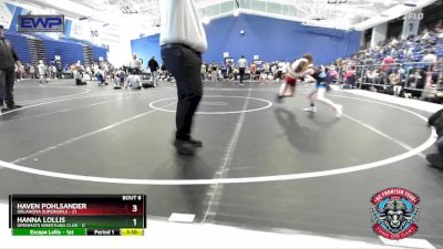 70 lbs Round 3 (4 Team) - Haven Pohlsander, Oklahoma Supergirls vs Hanna Lollis, OpenMats Wrestling Club