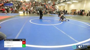 52 lbs Quarterfinal - Adam Reed, Henryetta Knights Wrestling Club vs Deryk Justice, Tahlequah