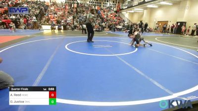 52 lbs Quarterfinal - Adam Reed, Henryetta Knights Wrestling Club vs Deryk Justice, Tahlequah