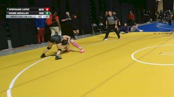 6A 115 lbs Quarterfinal - Stephanie Lopez, Katy Mayde Creek vs Naime Abdallah, El Paso Franklin