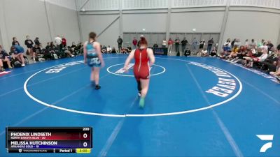 200 lbs Round 5 (6 Team) - Phoenix Lindseth, North Dakota Blue vs Melissa Hutchinson, Arkansas Gold