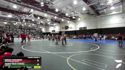 155 lbs Champ. Round 2 - Sarah Choudhry, Redlands East Valley vs Noemi Felix Chavez, Heritage