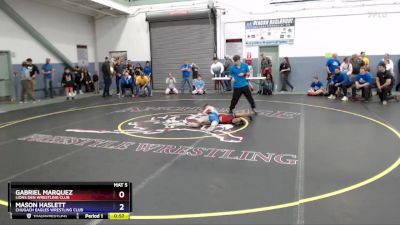 63 lbs Round 3 - Gabriel Marquez, Lions Den Wrestling Club vs Mason Haslett, Chugach Eagles Wrestling Club