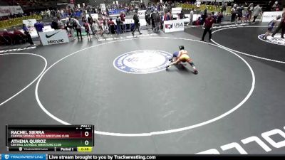 110 lbs Quarterfinal - Athena Quiroz, Central Catholic Wrestling Club vs Rachel Sierra, Canyon Springs Youth Wrestling Club