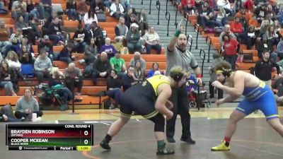 285 lbs Cons. Round 4 - Brayden Robinson, Ontario vs Cooper McKean, Black River