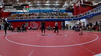 132 lbs Semifinal - Warren Brown, Merrillville vs Layne Horn, Rochester