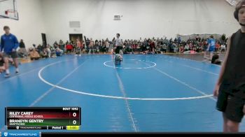 81-85 lbs Round 2 - Brandyn Gentry, Unattached vs Riley Carey, Centennial Middle School