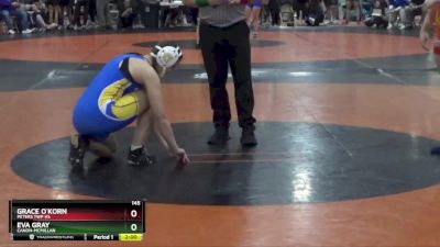 145 lbs Champ. Round 1 - Eva Gray, Canon-McMillan vs Grace O`Korn, Peters Twp Hs