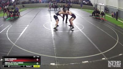 144 lbs Quarterfinal - Sam Marich, Spring Creek vs Nikolas Gallardo, The Meadows School