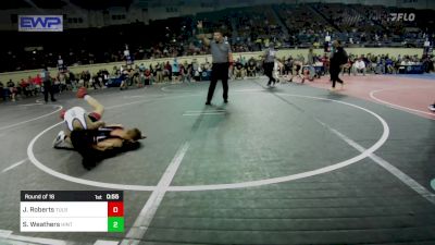 80 lbs Round Of 16 - Jonah Roberts, Tulsa Blue T Panthers vs Skyler Weathers, Hinton Takedown Club