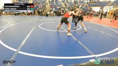 90 lbs Semifinal - Cole Richardson, Barnsdall Youth Wrestling vs Henry Hibdon, Barnsdall Youth Wrestling