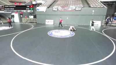 106 lbs Cons. Rd Of 16 - Cade Garzon, Temecula Valley High School Wrestling vs Elijah Cruz, Woodlake Tiger Wrestling Club