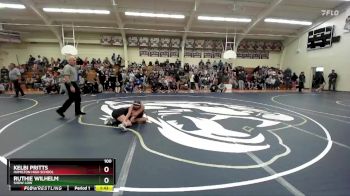 100 lbs Champ. Round 2 - Ruthie Wilhelm, Show Low vs Kelbi Pritts, Hamilton High School