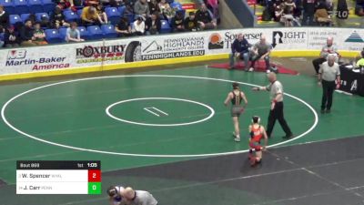 103 lbs Round Of 16 - Wyatt Spencer, Wyalusing vs Jacob Carr, Penn Delco