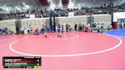 91-95 lbs Round 1 - Harlan VanDeventer, Bloomington South WC vs Garrett Beatty, Center Grove WC