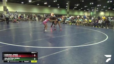 155 lbs Round 1 (16 Team) - Valentina Mora, RPA Wrestling vs Sariana Jones, Florida Girls All Stars