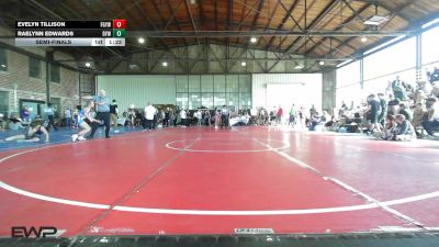 115 lbs Semifinal - Evelyn Tillison, Fort Gibson Youth Wrestling vs Raelynn Edwards, Bristow Elementary Wrestling Club